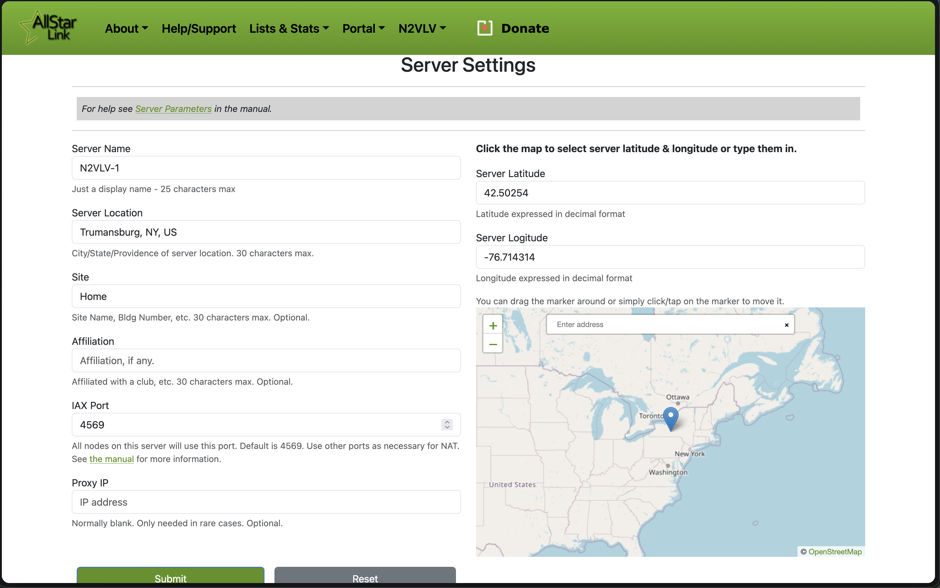 AllstarLink Server Settings