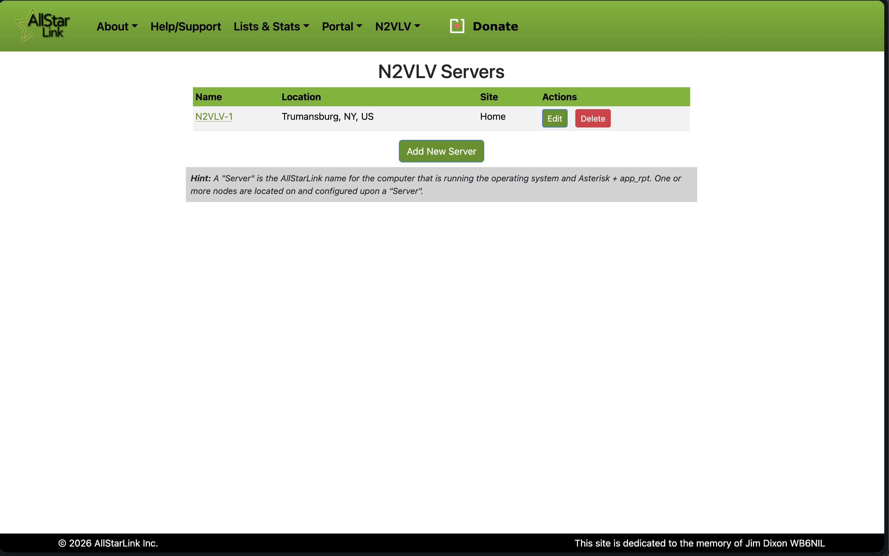 AllstarLink Servers list
